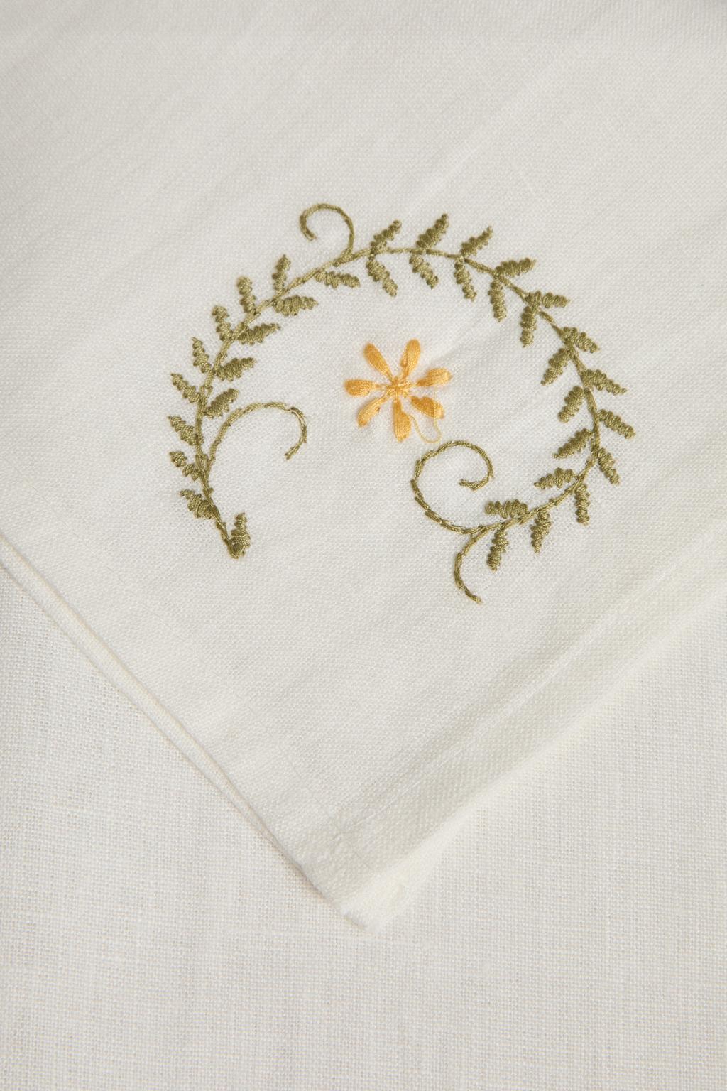 Napkin, linen, 17.5 in, pack 2, vine