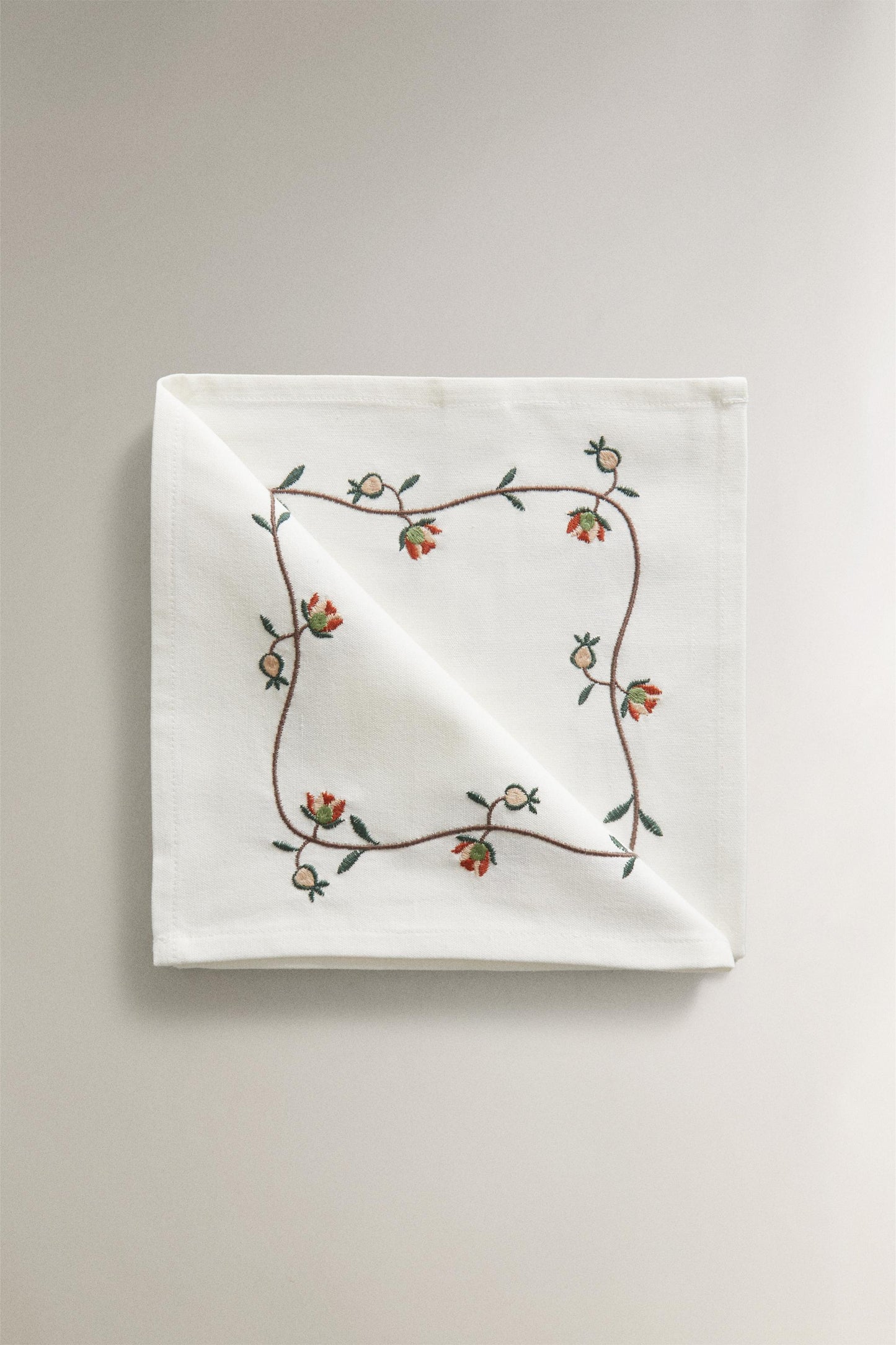 Napkin, cotton, 17.5 in, pack 2, floral vine