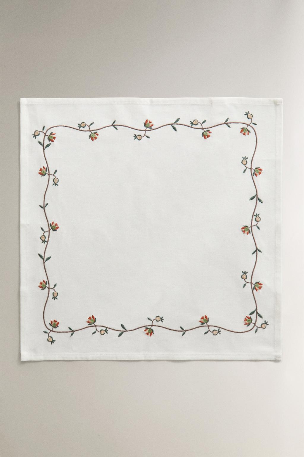 Napkin, cotton, 17.5 in, pack 2, floral vine